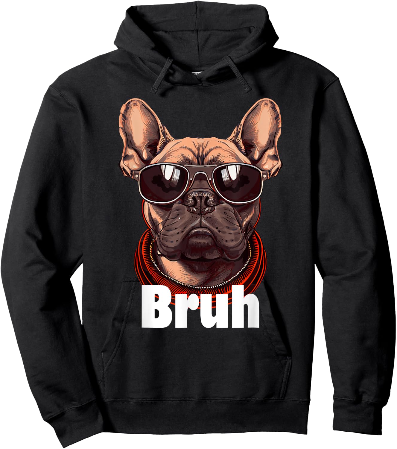 Bruh French Bulldog Funny Frenchie Dog Lover Hoodie - Hoodie | Black