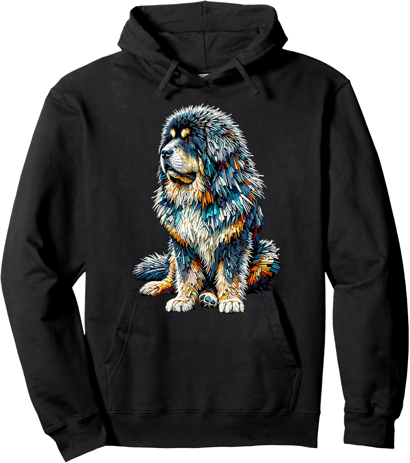 Polygon Art Tibetan Mastiff Hoodie - Hoodie | Black