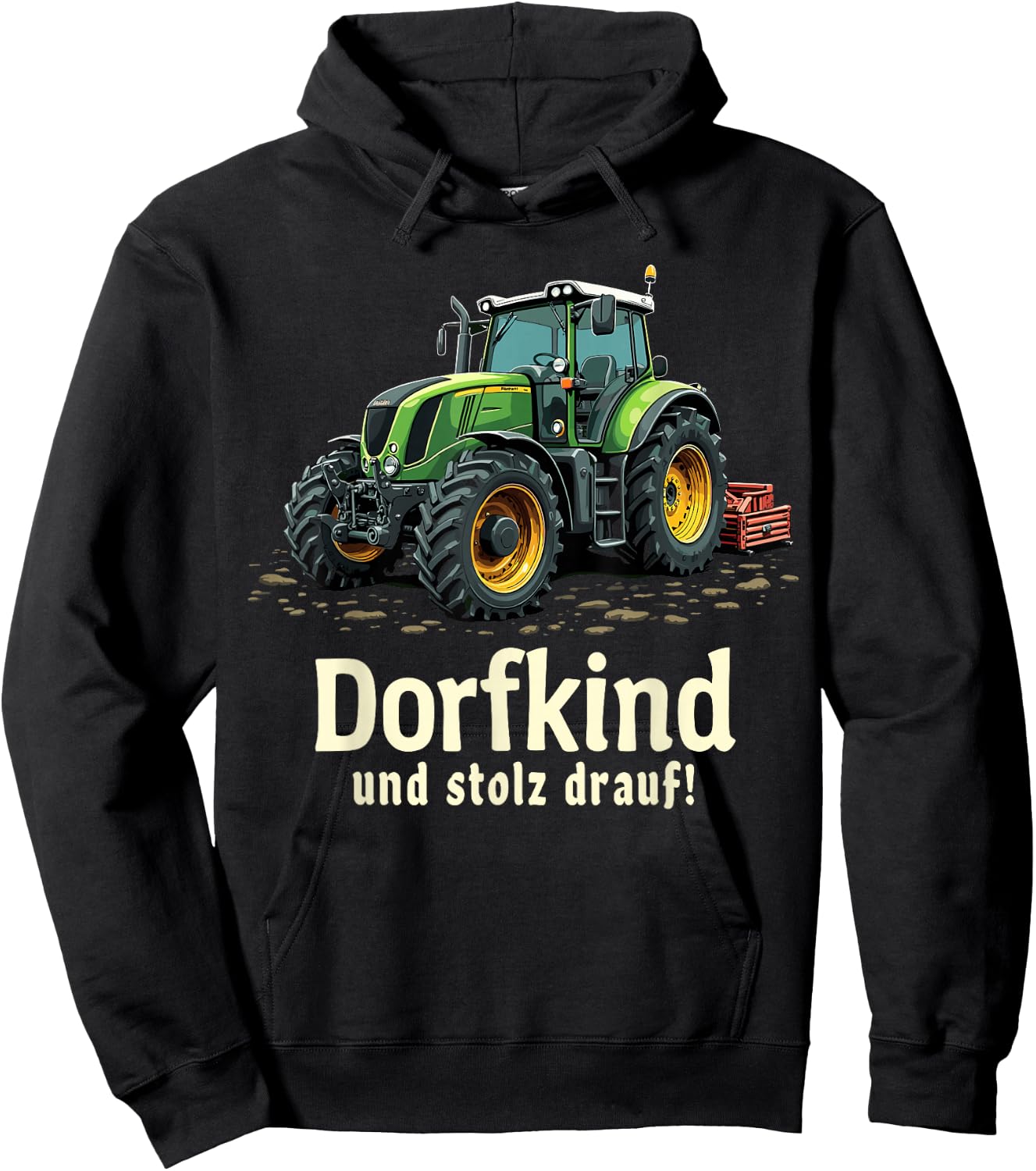 Dorfkind und stolz drauf Farmer Tractor Saying , black Hoodie - Hoodie | Black