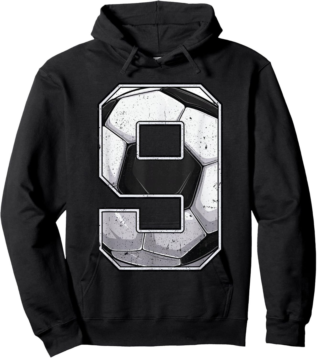 Soccer Ninth 9th Birthday Boy Nine 9 Years Old Bday Party Hoodie - Hoodie | Black