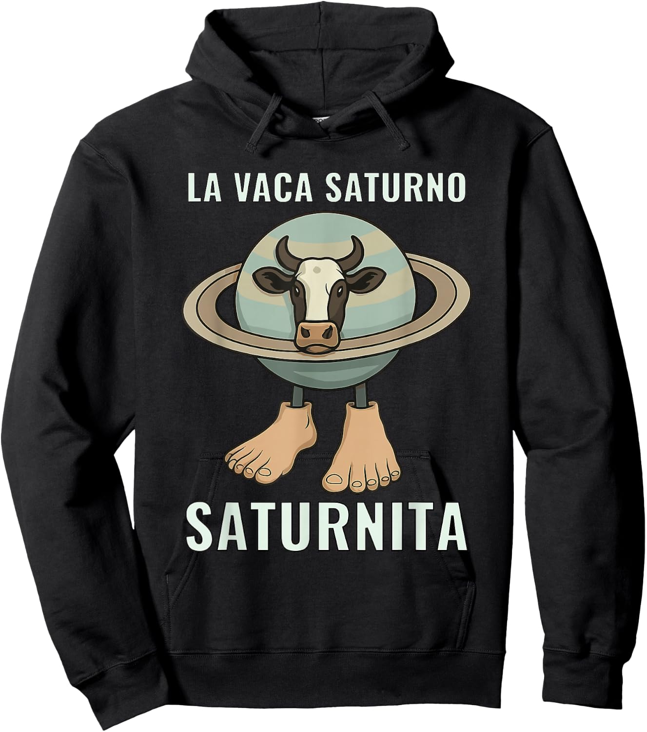 Saturnita Cow Planet Meme Hoodie - Hoodie | Black