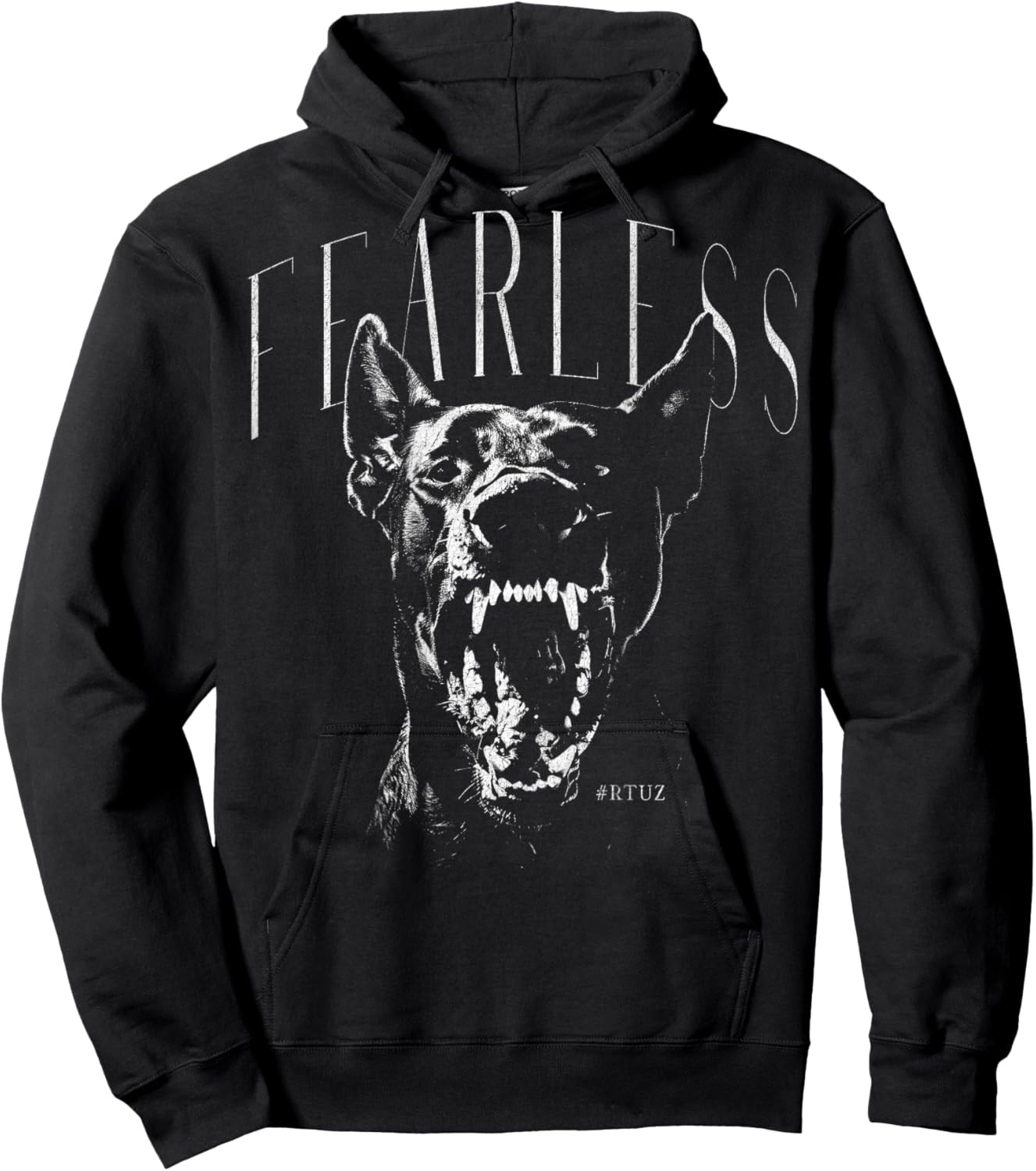 Backprint Streetwear Fashion Women's Men's Dog Doberman Hoodie - Hoodie | Black