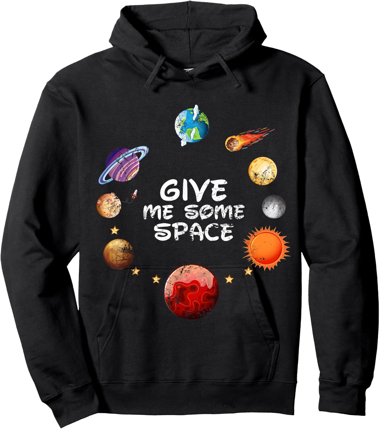 Give Me Some Space Retro Style Funny Space, Science lovers Hoodie - Hoodie | Black