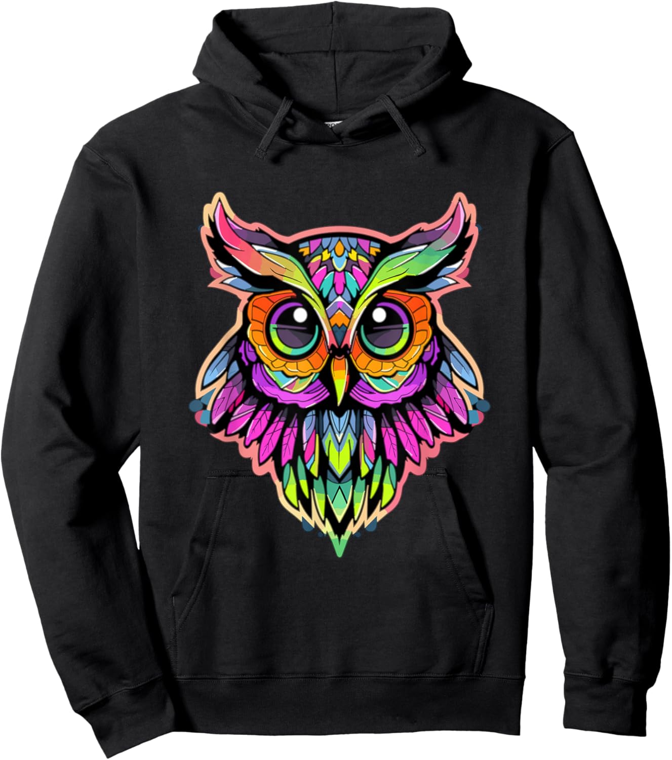 EDM Tech Party Trippy Owl Rave Hoodie - Hoodie | Black
