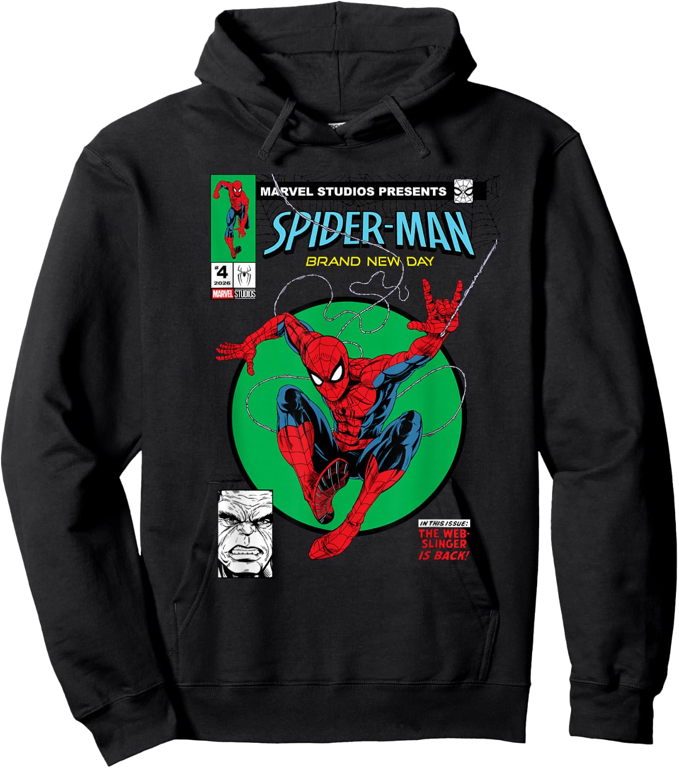 Marvel Spider-Man: New Day The Web-Slinger is Back Hoodie - Hoodie | Black