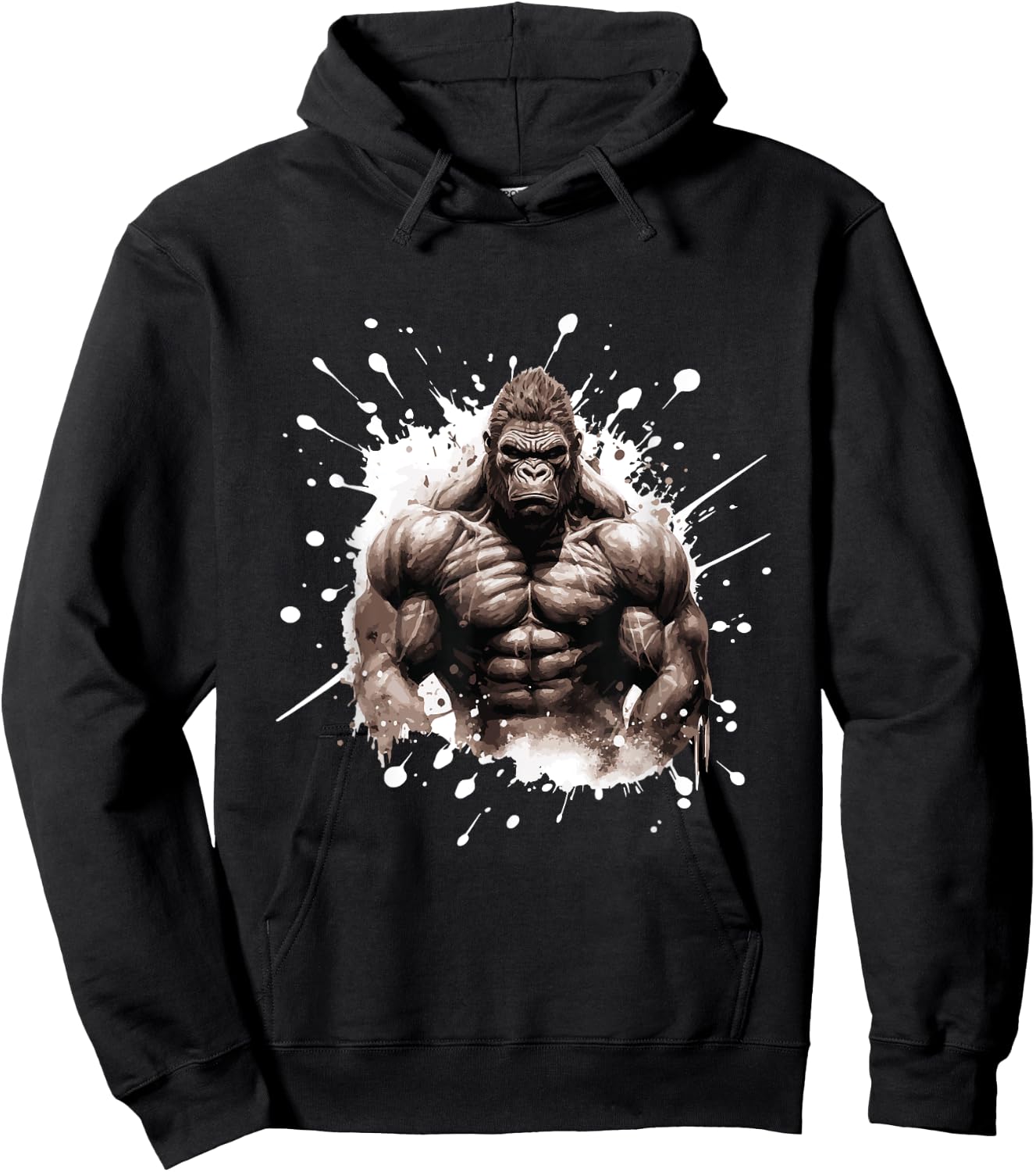 Gorilla with Muscles | Workout Gym Bodybuilding Hoodie - Hoodie | Black
