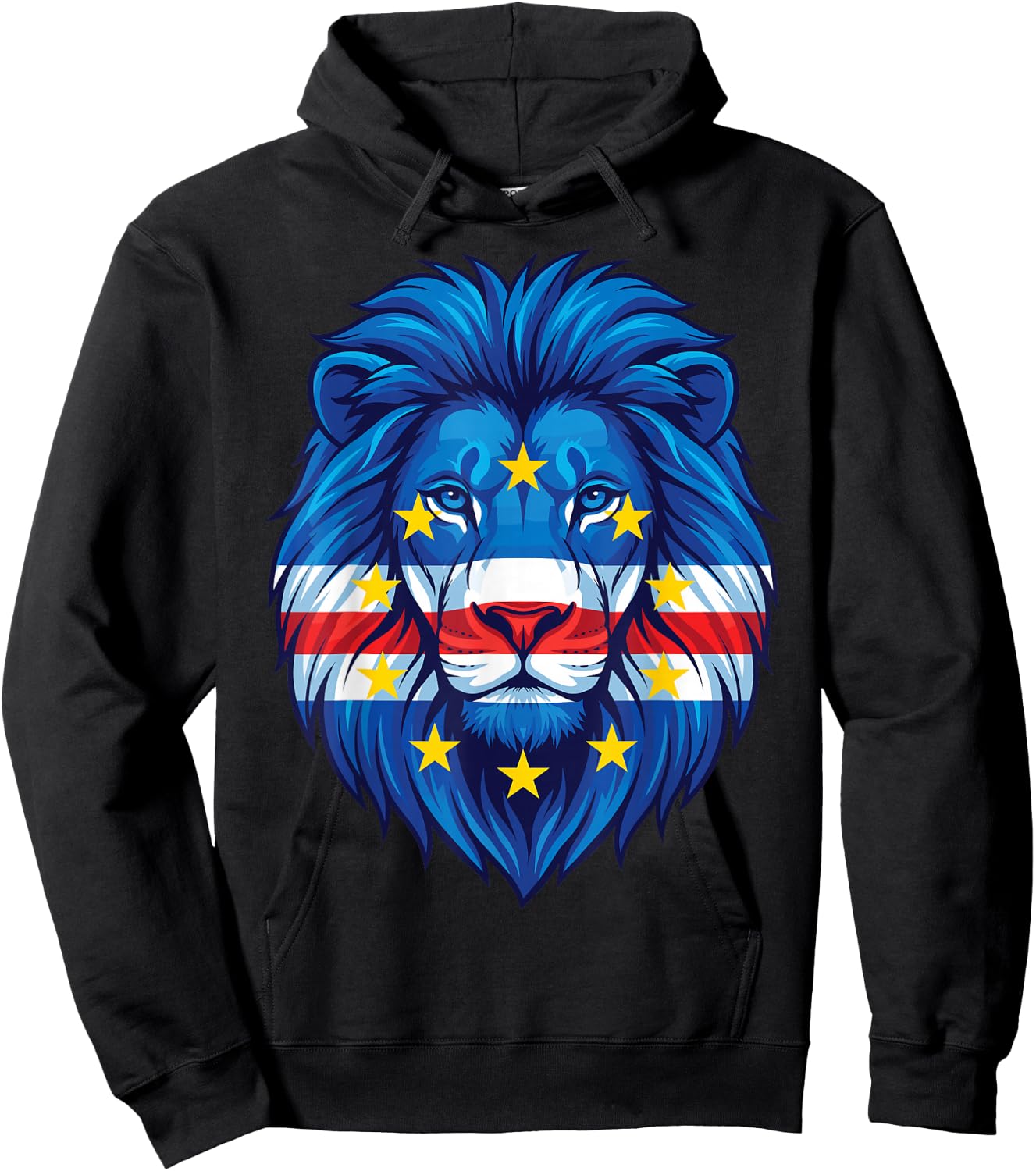 Cape Verde Flag Lion, Cape Verdean Flag, Cabo Verde Hoodie - Hoodie | Black