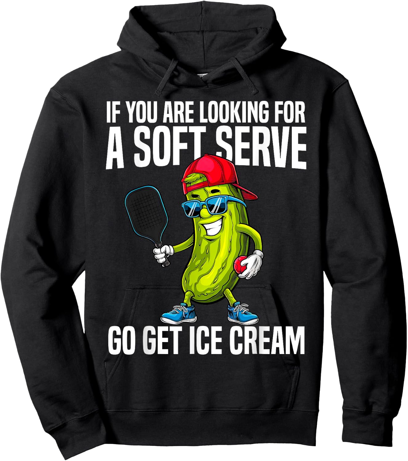 Funny Pickleball Design Funny Pickle Pickleball Graphic Hoodie - Hoodie | Black
