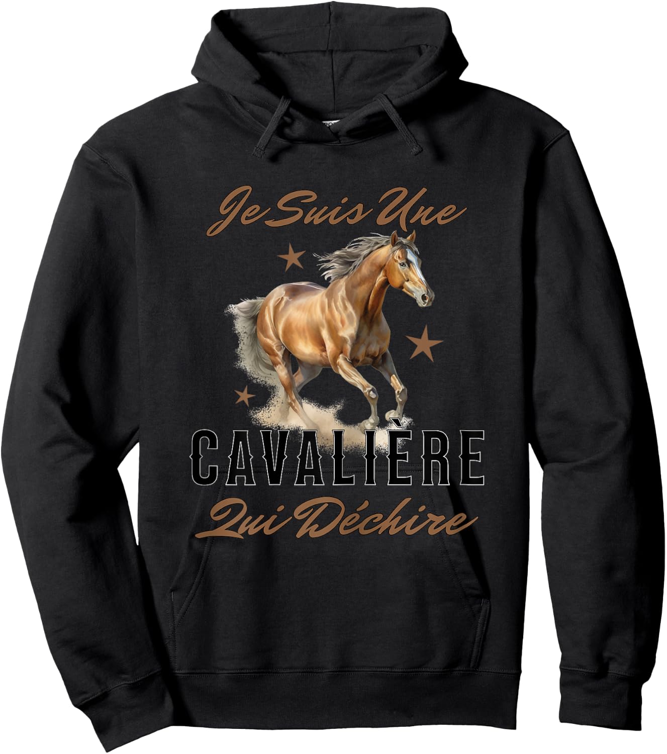 Girl Riding Horse Je Suis Une Rider Qui Déchire , white, S Hoodie - Hoodie | Black