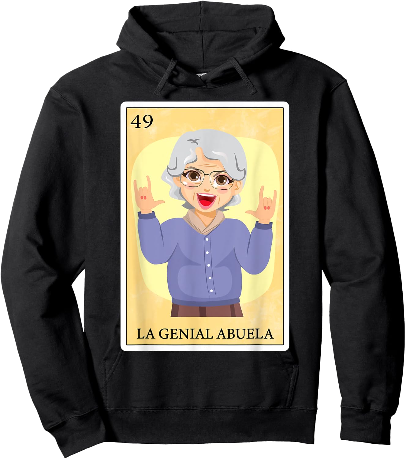 Funny Spanish-Mexican Bingo Gifts - La Genial Abuela Hoodie - Hoodie | Black