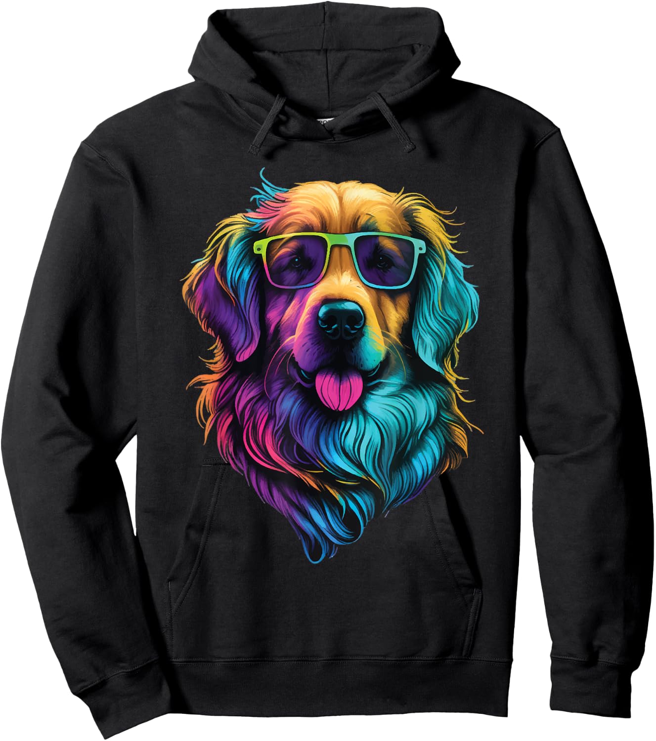 Colorful Golden Retriever Art - Dog Owner Canine Lover Hoodie - Hoodie | Black