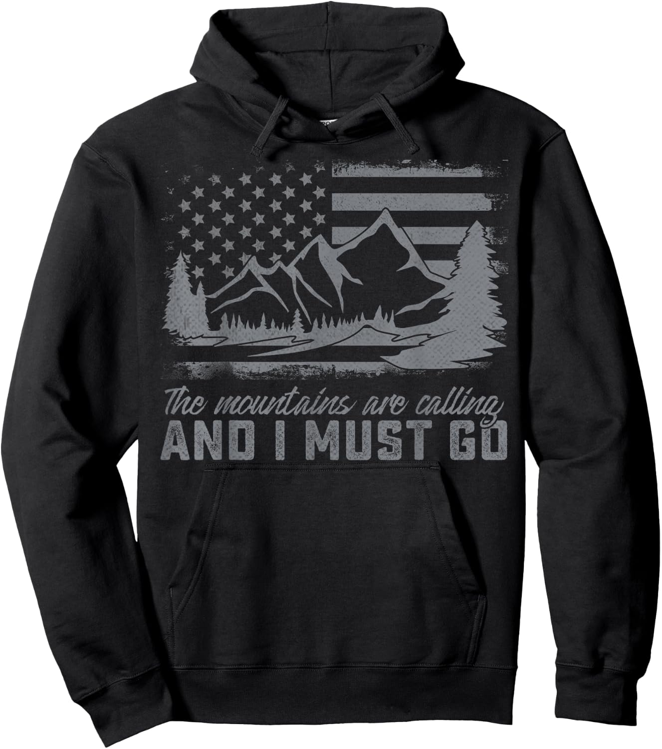The mountains are calling and i must go Mountaineer Tracker Hoodie - Hoodie | Black