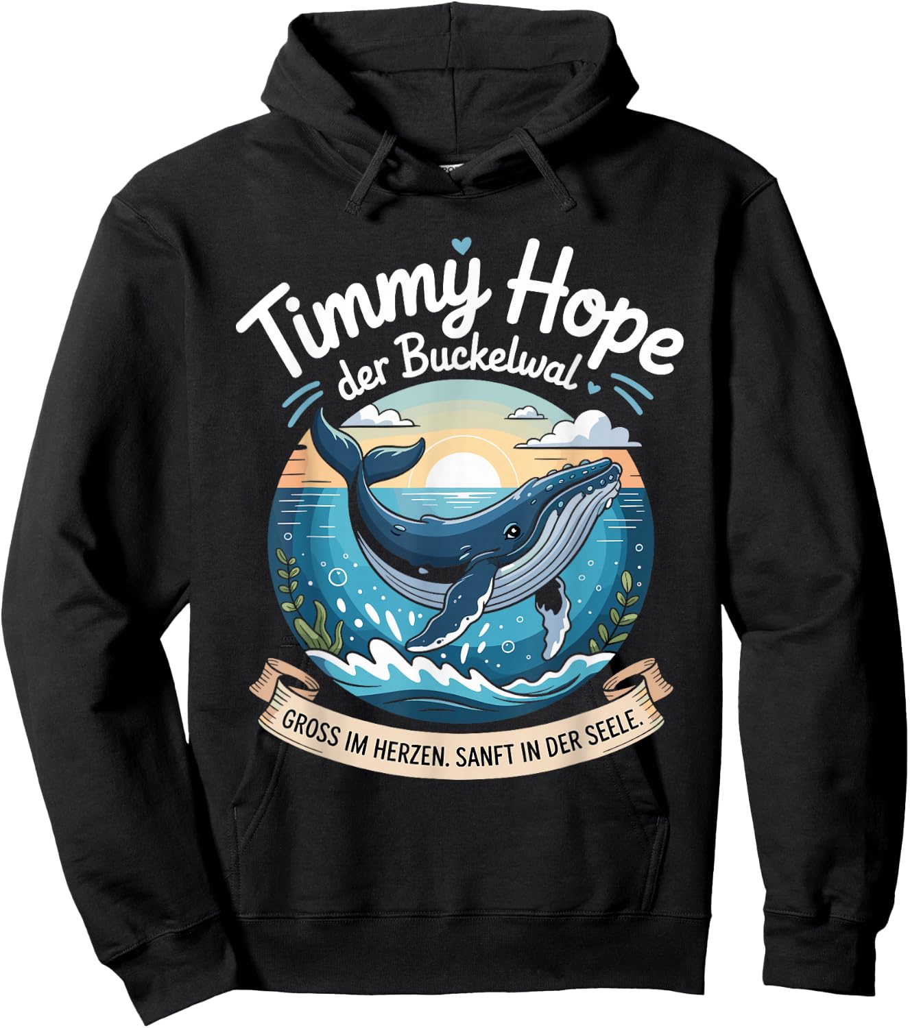 Timmy Hope Buckelwal Wal Meer Ozean Natur Design Hoodie - Hoodie | Black