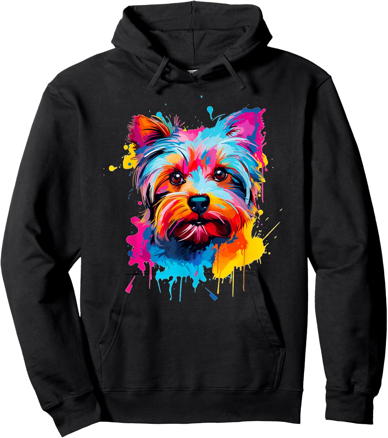 Cute Yorkshire Terrier Colorful Pop Art Yorkie Lover Hoodie - Hoodie | Black