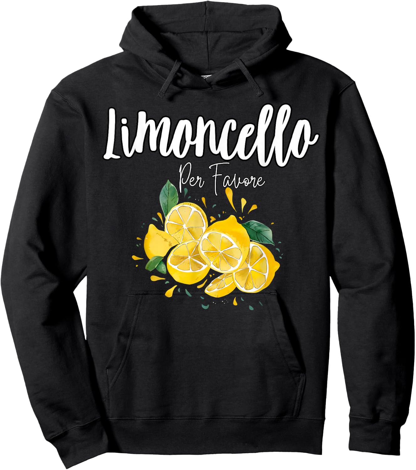 Limoncello Per Favore Funny Italian Lemon Liqueur , black Hoodie - Hoodie | Black