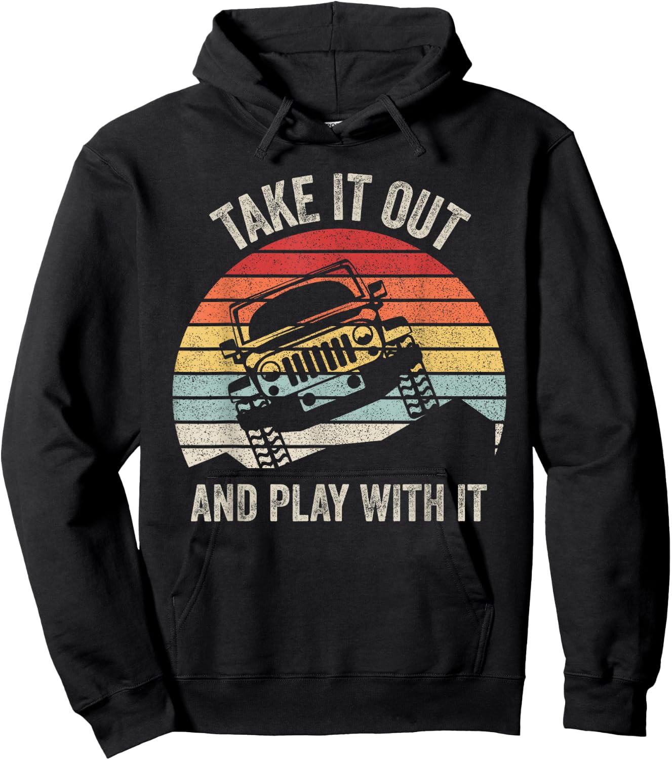 Catch Some Rays Vintage Retro Take It Out And Play With It Funny 4X4 Black -Adults Hoodie - Hoodie | Black