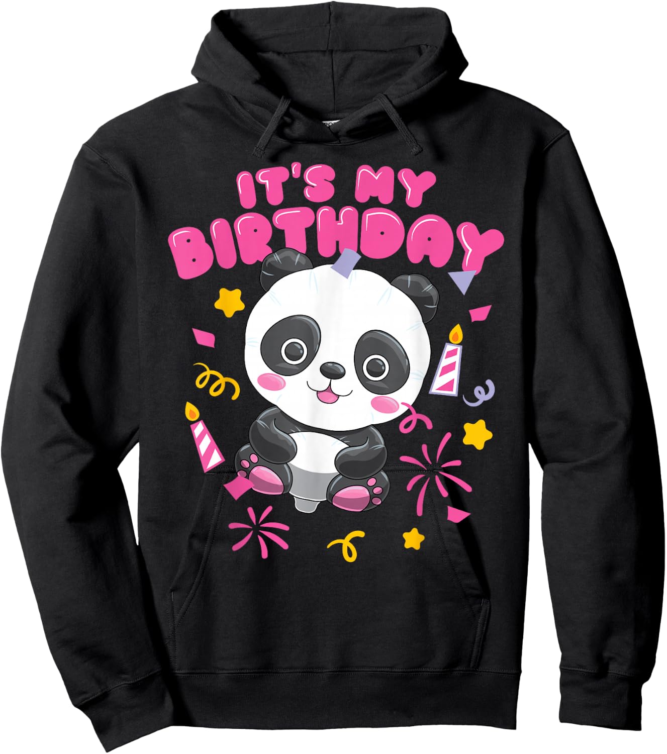 Kawaii Panda Balloon It's My Birthday Gift Girl Hoodie - Hoodie | Black