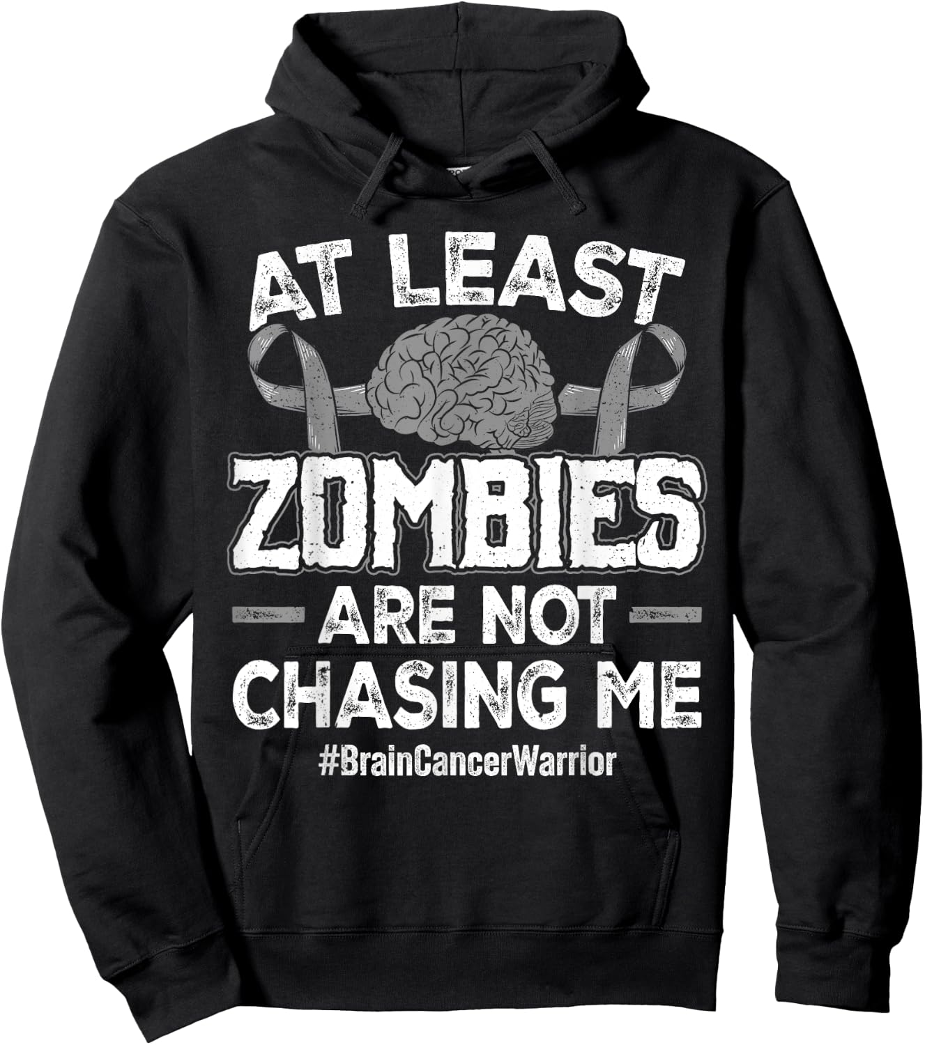 Brain Tumor Warrior Funny Brain Cancer Hoodie - Hoodie | Black