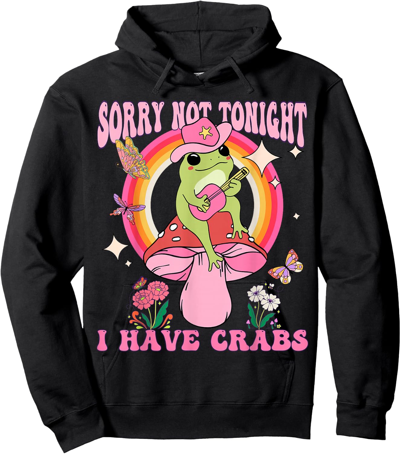 Groovy Sorry Not Tonight I Have Crabs Funny Bachelor Party Hoodie - Hoodie | Black