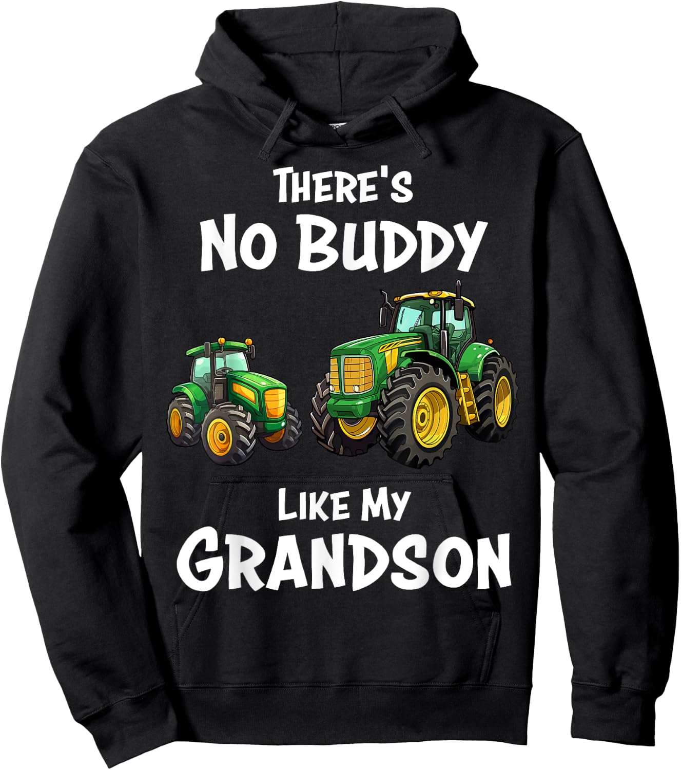 There's No Buddy Like My Grandson Tractor Matching Family Hoodie - Hoodie | Black