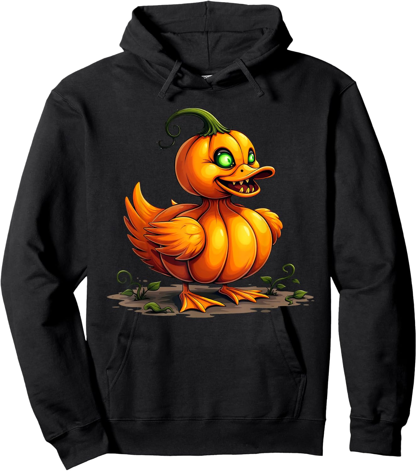 Scary Duck Pumpkin Funny Halloween Kids Hoodie - Hoodie | Black