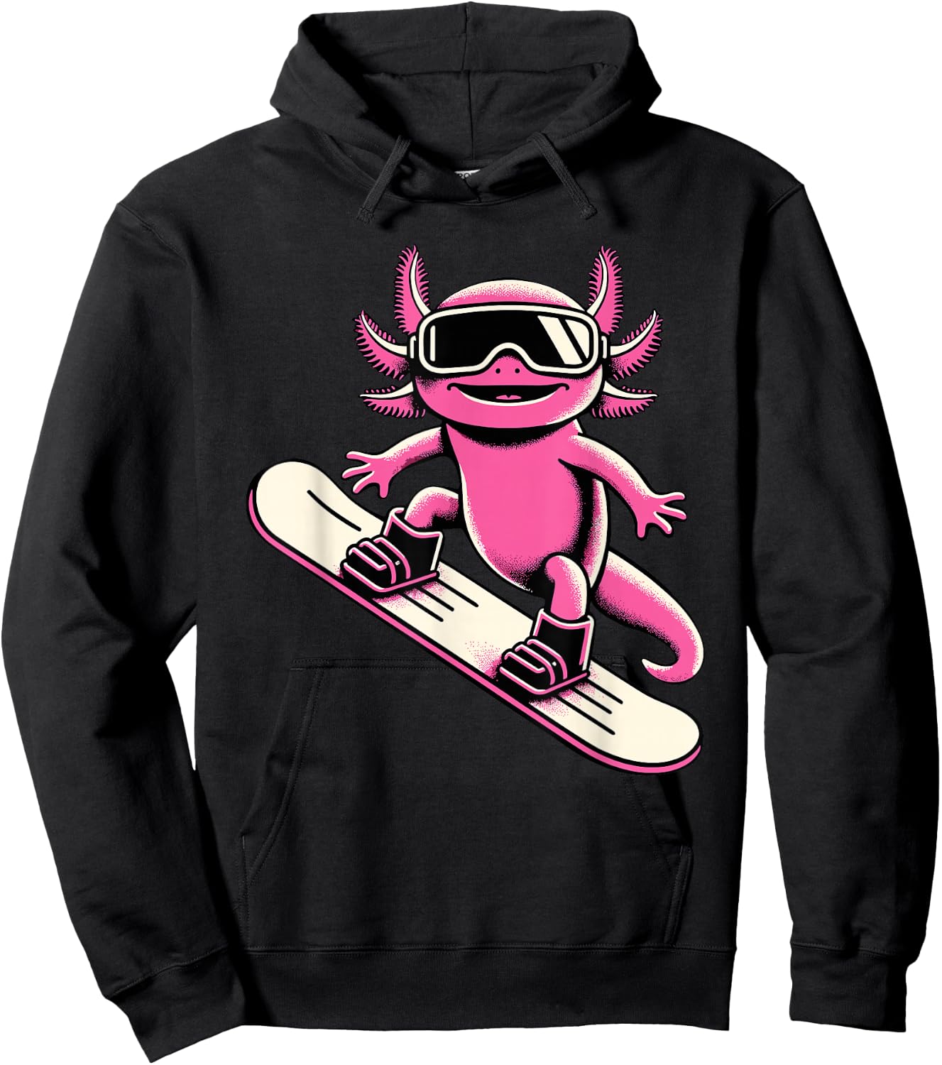 Snowboarding Axolotl Snow Board Snowboard Women Hoodie - Hoodie | Black