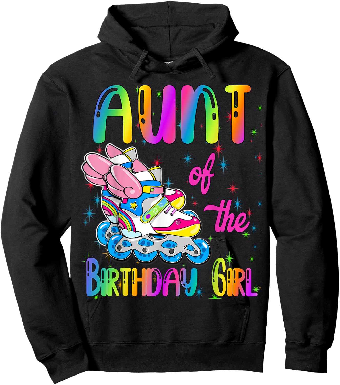 Aunt of the Birthday girl Rolling skate Family Party Hoodie - Hoodie | Black