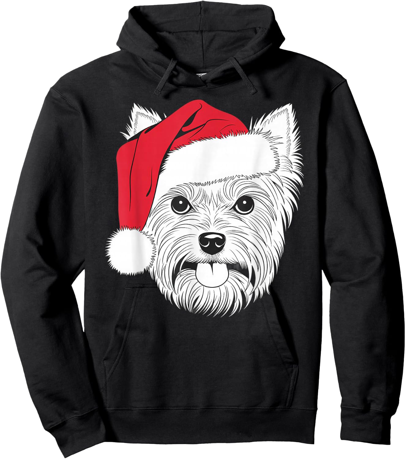 Joyful Yorkie Santa Dog on Yorkshire Terrier Christmas Women Kids Hoodie - Hoodie | Black