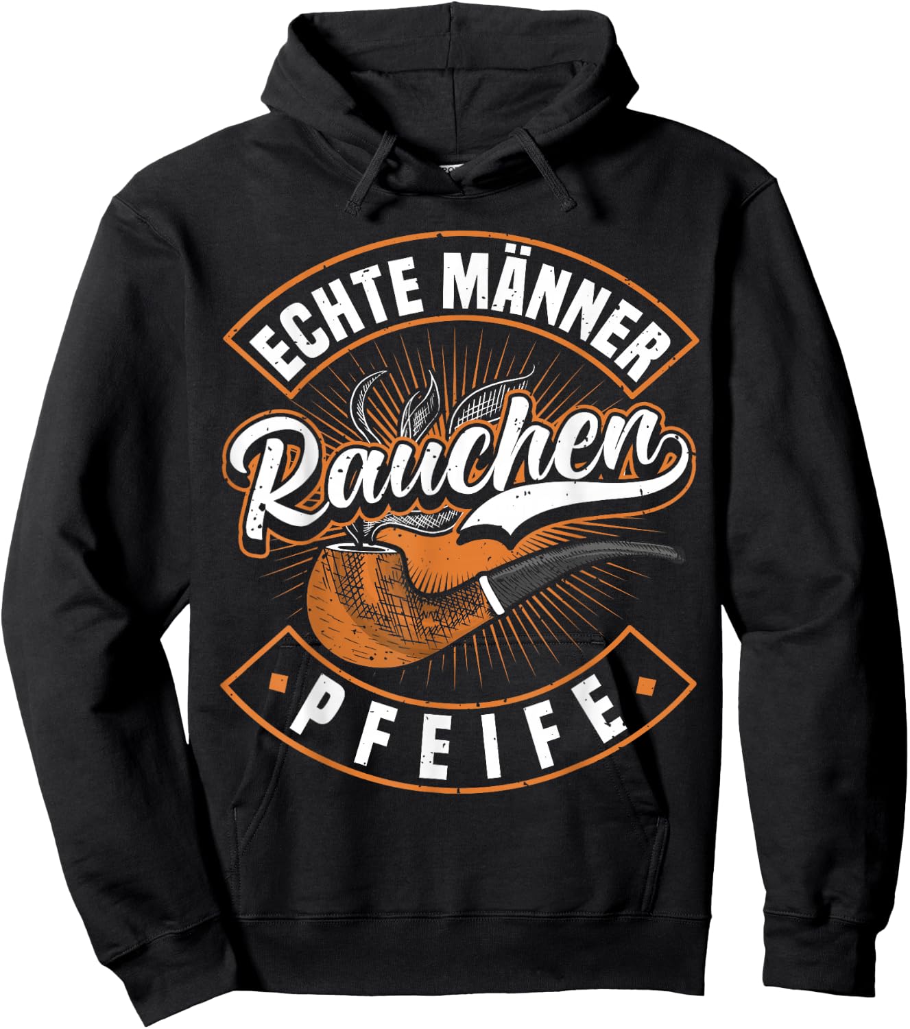 Men's Pipe, Smoker, Real Men Smoking Pipe, Pipe Smoker Hoodie - Hoodie | Black