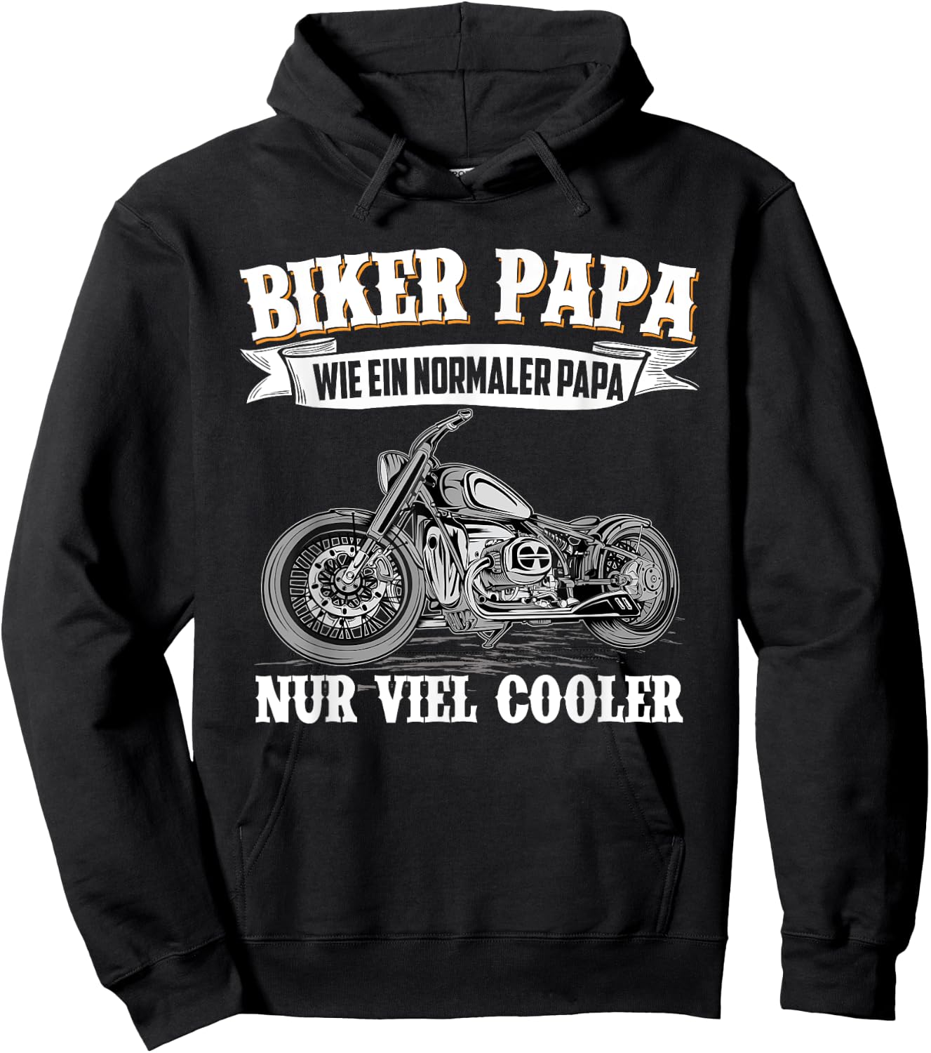 Men's Biker Papa Wie Ein Normaler Papa Nur Viel Cooler Motorcycle Hoodie - Hoodie | Black