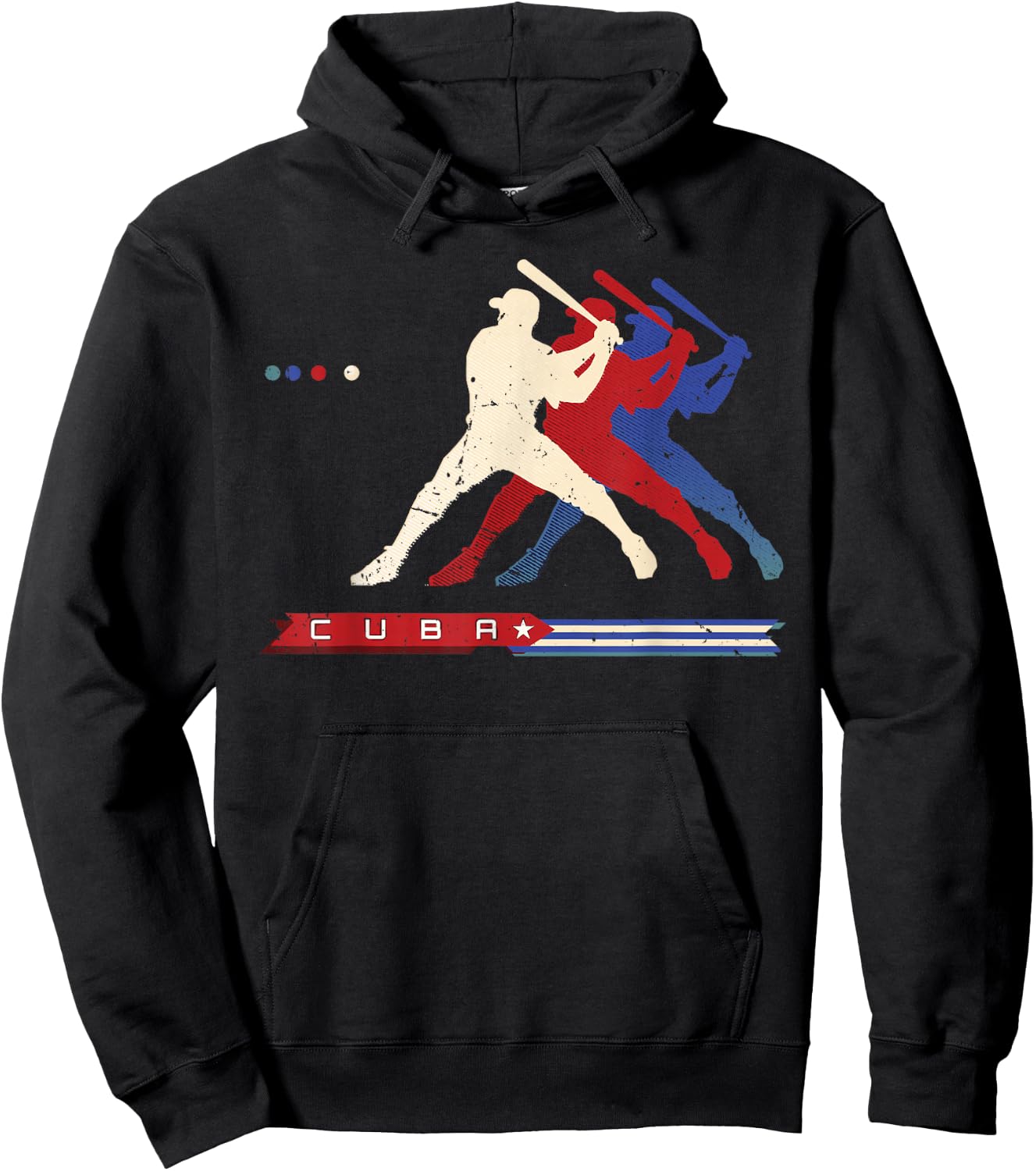 Cuba Baseball Shirt Cuban Flag Patriotic Heritage Month Hoodie - Hoodie | Black