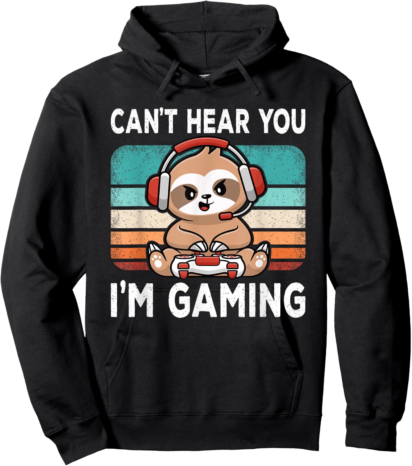 Can't Hear You I'm Gaming Funny Video Game Retro Gamer Boys Hoodie - Hoodie | Black