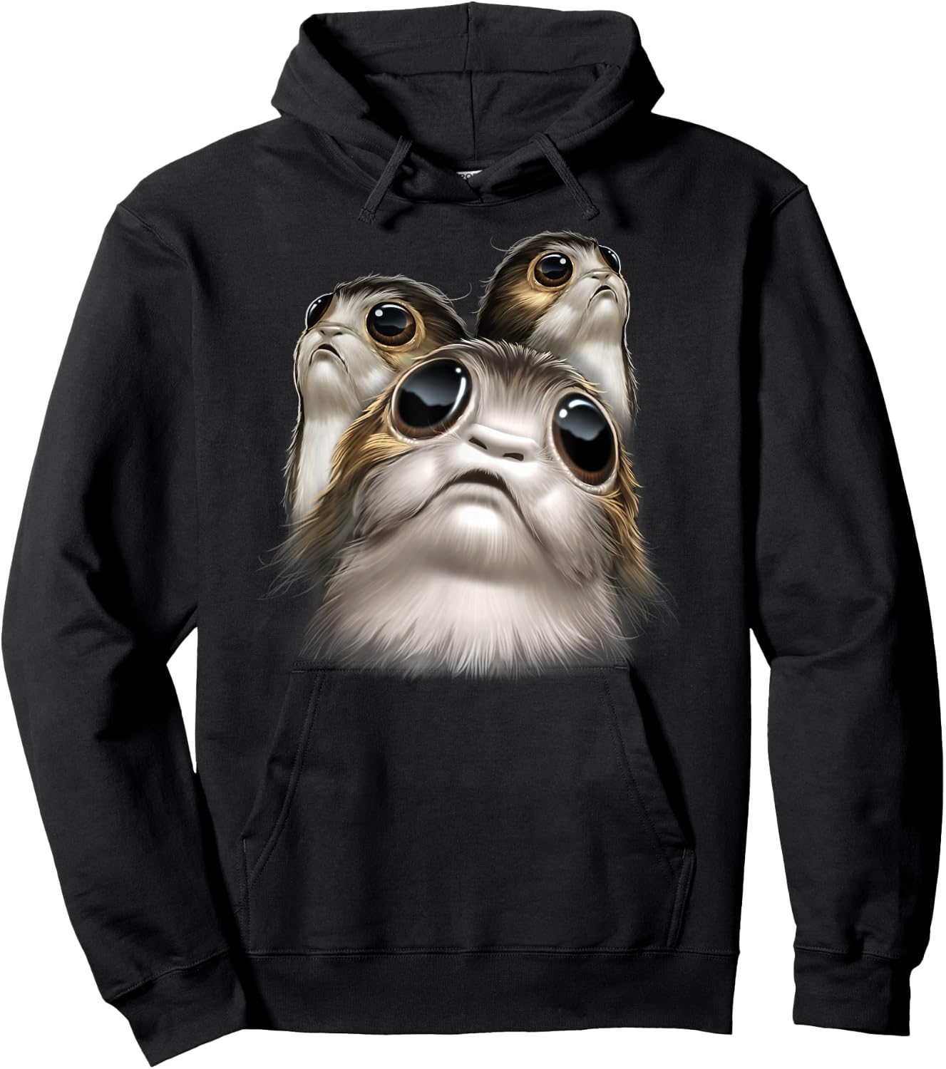 Star Wars Last Jedi Porgs Big Eyes Cute Graphic Hoodie - Hoodie | Black