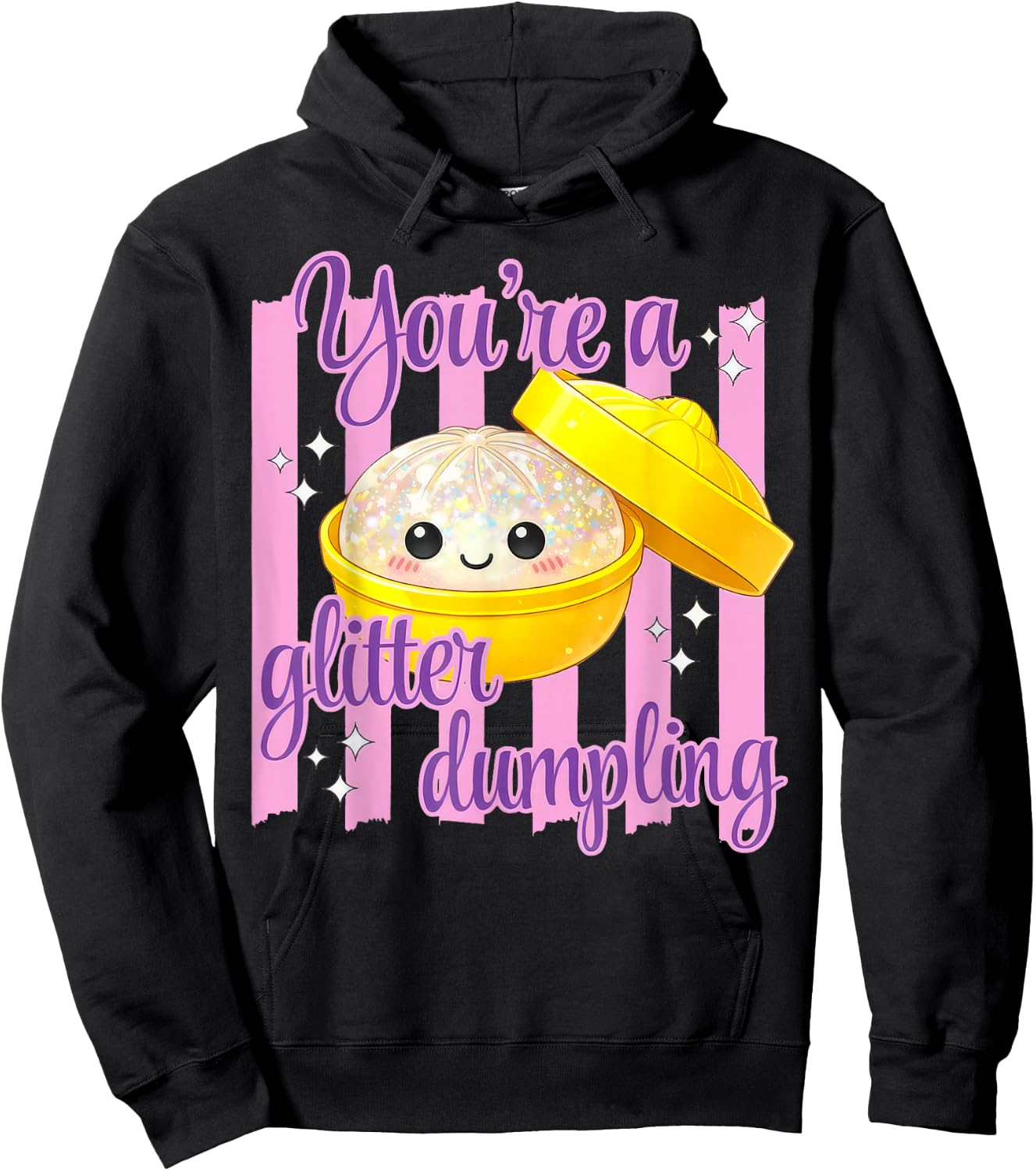 Funny Striped You're A Dumpling Cute Dumpling Kids Girls Hoodie - Hoodie | Black