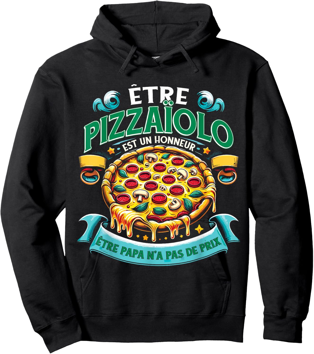 Italian Pizza Maker Pizzeria , Black, S Hoodie - Hoodie | Black