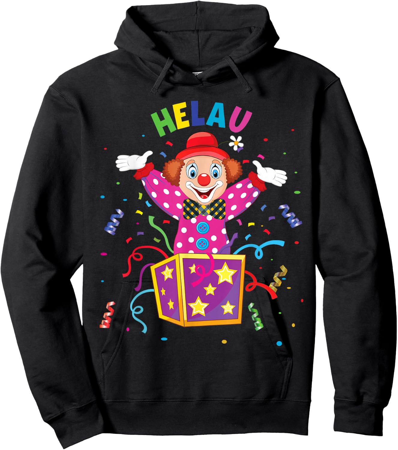 Funny Carnival Clown in Box Costume Children's Fancy Dress , black Hoodie - Hoodie | Black