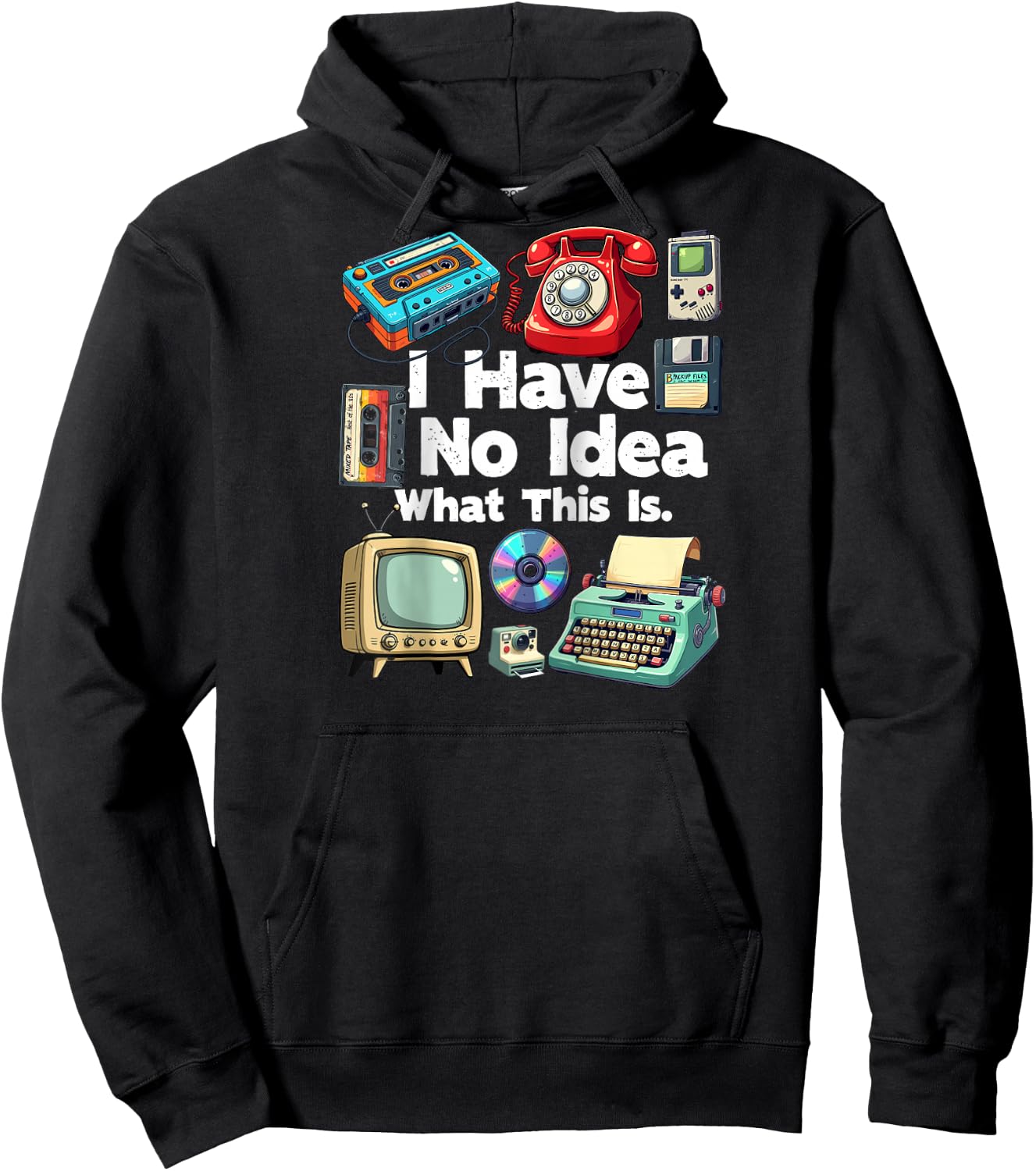 I Have No Idea What This Is 80s Bro 1980s Fashion 80 party Raglan Baseball Hoodie - Hoodie | Black