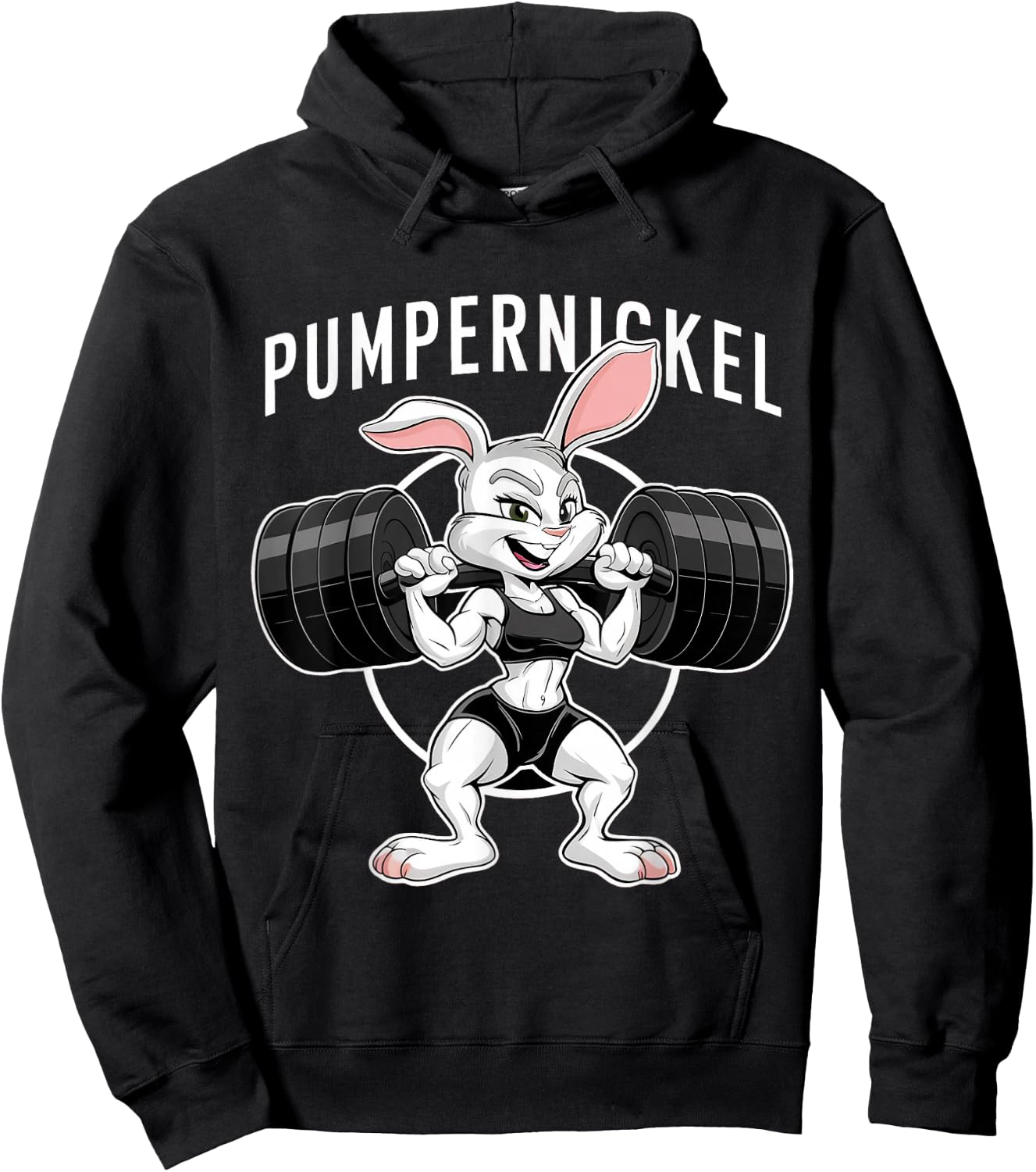 Lustiges Pumpernickel Kaninchen Fitness Sport Bodybuilding Gym Hoodie - Hoodie | Black