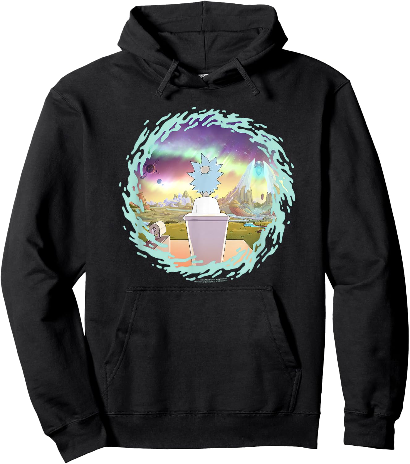 Adult Swim Rick & Morty Planet Swirl Hoodie - Hoodie | Black