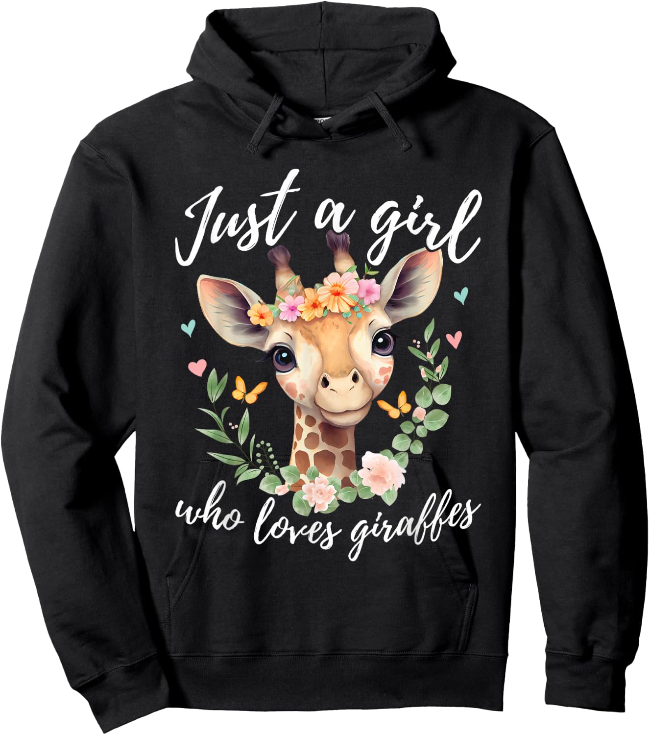 Just A Girl Who Loves Giraffes - Funny Giraffe Lover Hoodie - Hoodie | Black