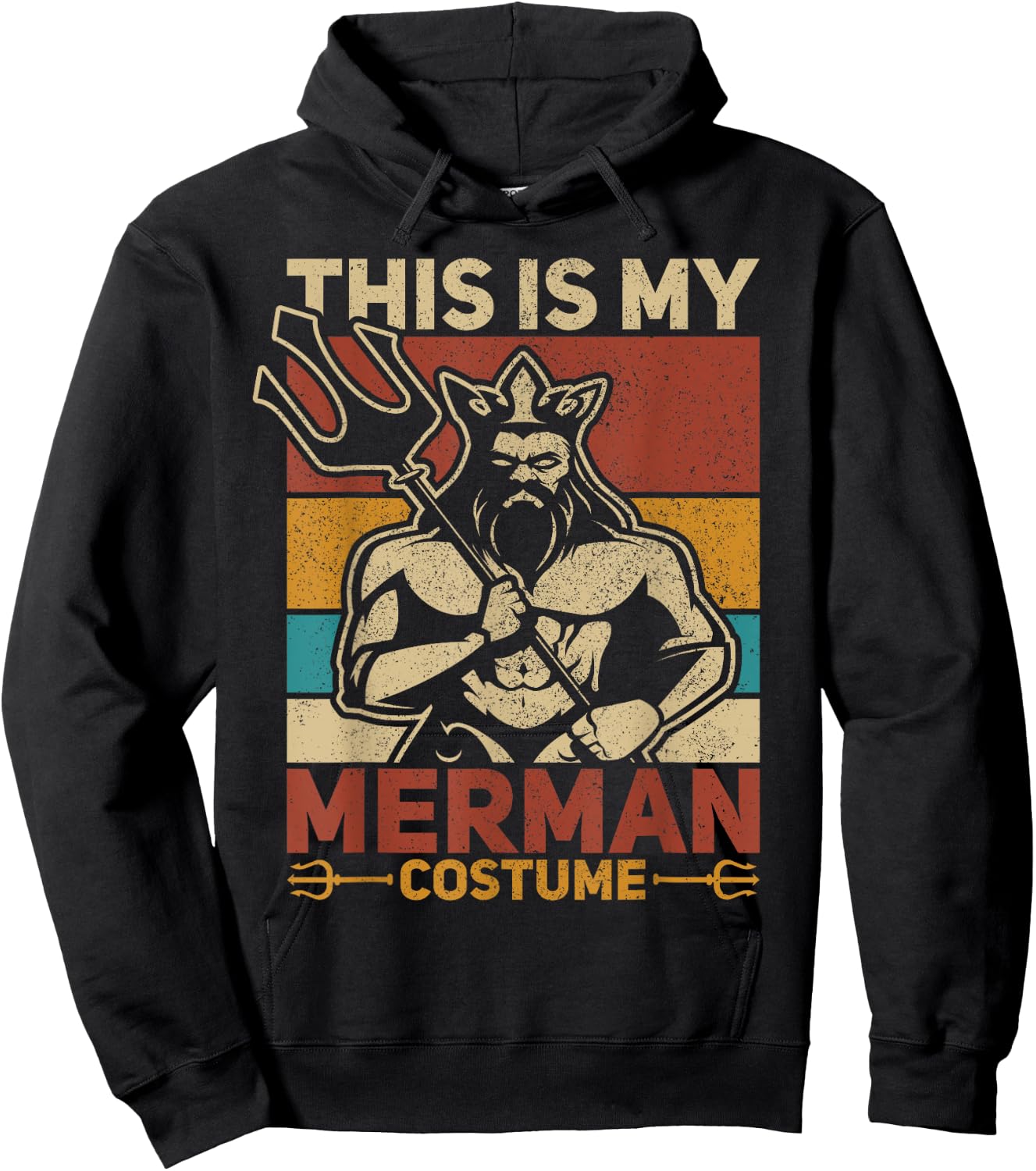 Merdaddy Mermaid Dad Fathers Day Party Outfit Merman Costume Hoodie - Hoodie | Black