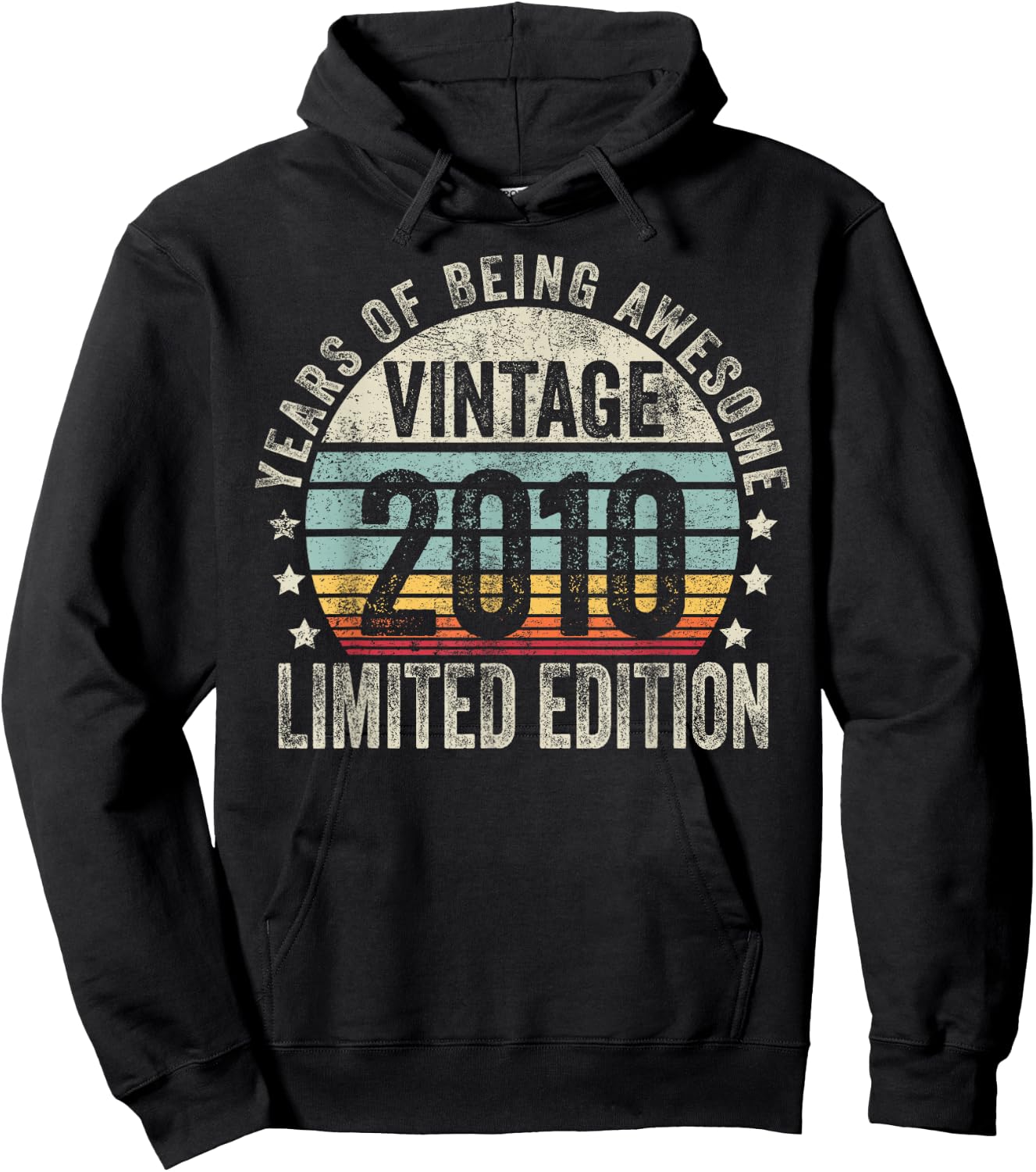 Vintage 2010 T Shirts Retro Funny 2010 Birthday Hoodie - Hoodie | Black