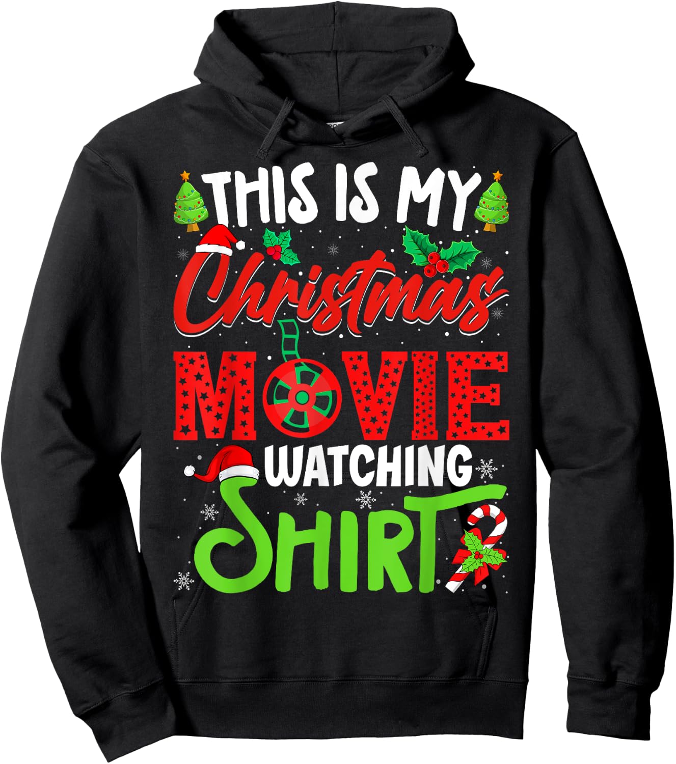 This Is My Christmas Movie Watching Shirt Xmas Movie Hoodie - Hoodie | Black