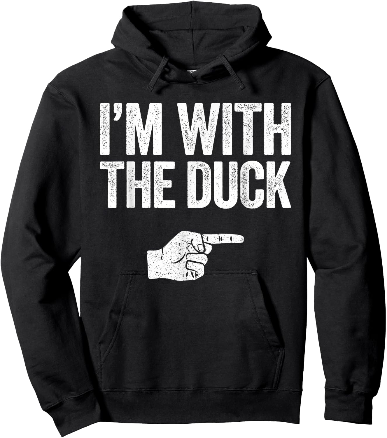 I'm With The Duck Shirt Adult Kids Matching Duck Costume Hoodie - Hoodie | Black