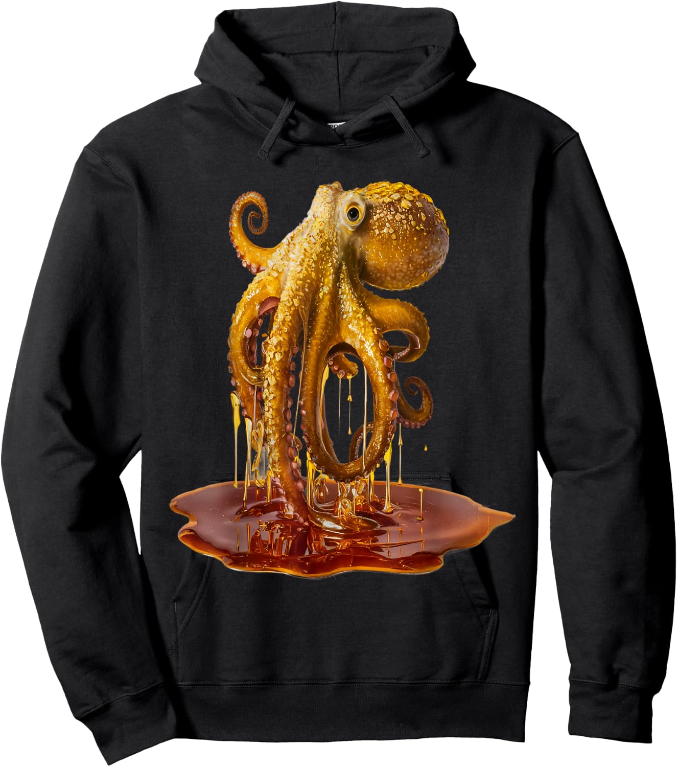 Octopus Men Woman Aesthetic Gold Honey Octopus Hoodie - Hoodie | Black