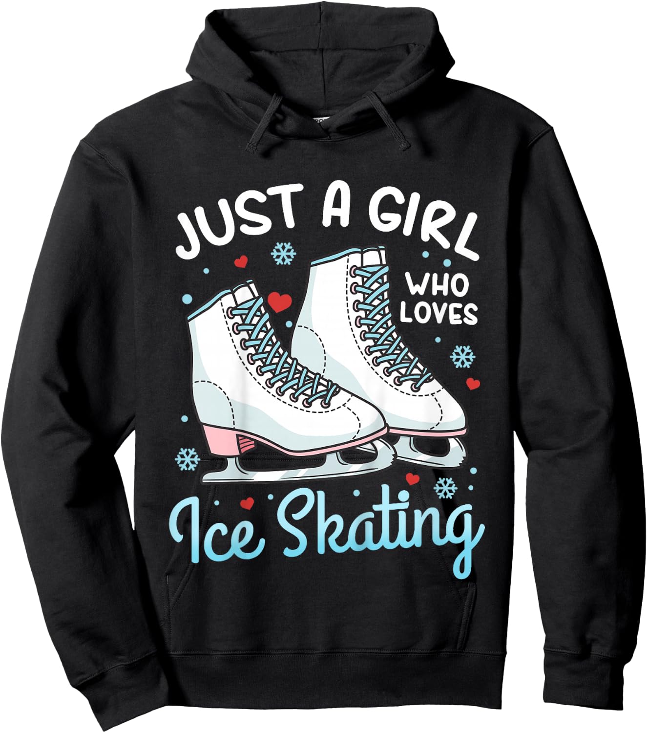 Kids Ice Skating Figure Skating Just a Girl Who Loves Ice Skating Hoodie - Hoodie | Black