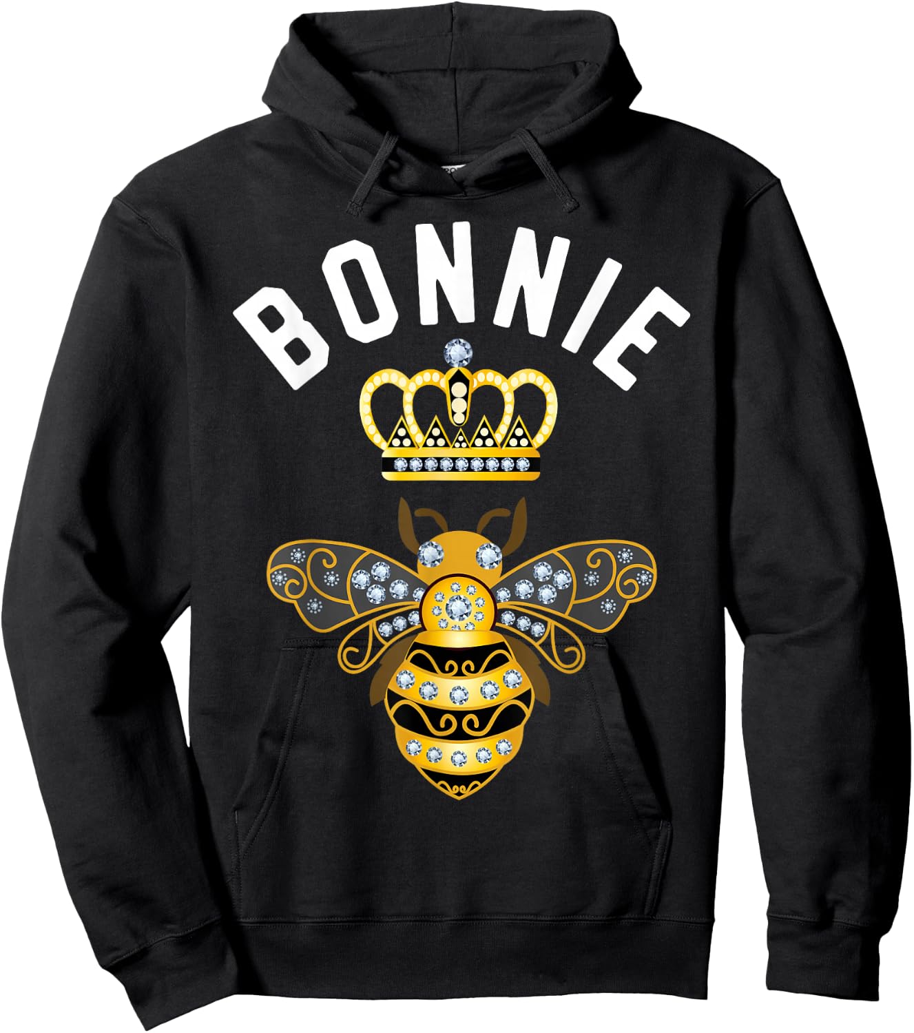 Bonnie Name Bonnie Birthday Gifts Queen Crown Bee Bonnie Hoodie - Hoodie | Black