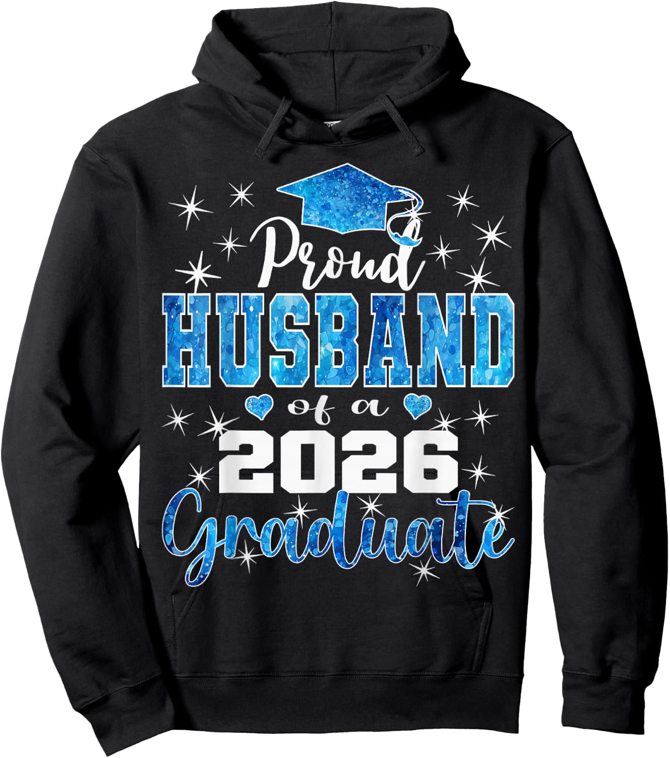 Super Proud Husband of 2026 Graduate Graduation Family Hoodie - Hoodie | Black