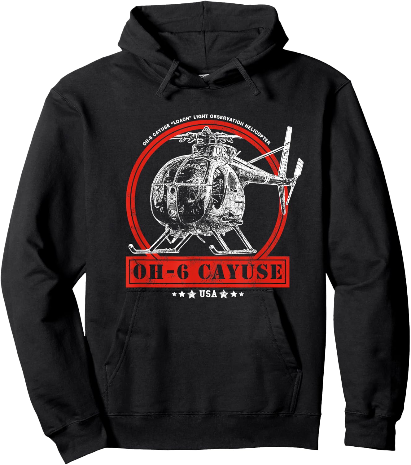 OH-6 "Loach" Cayuse Helicopter Hoodie - Hoodie | Black