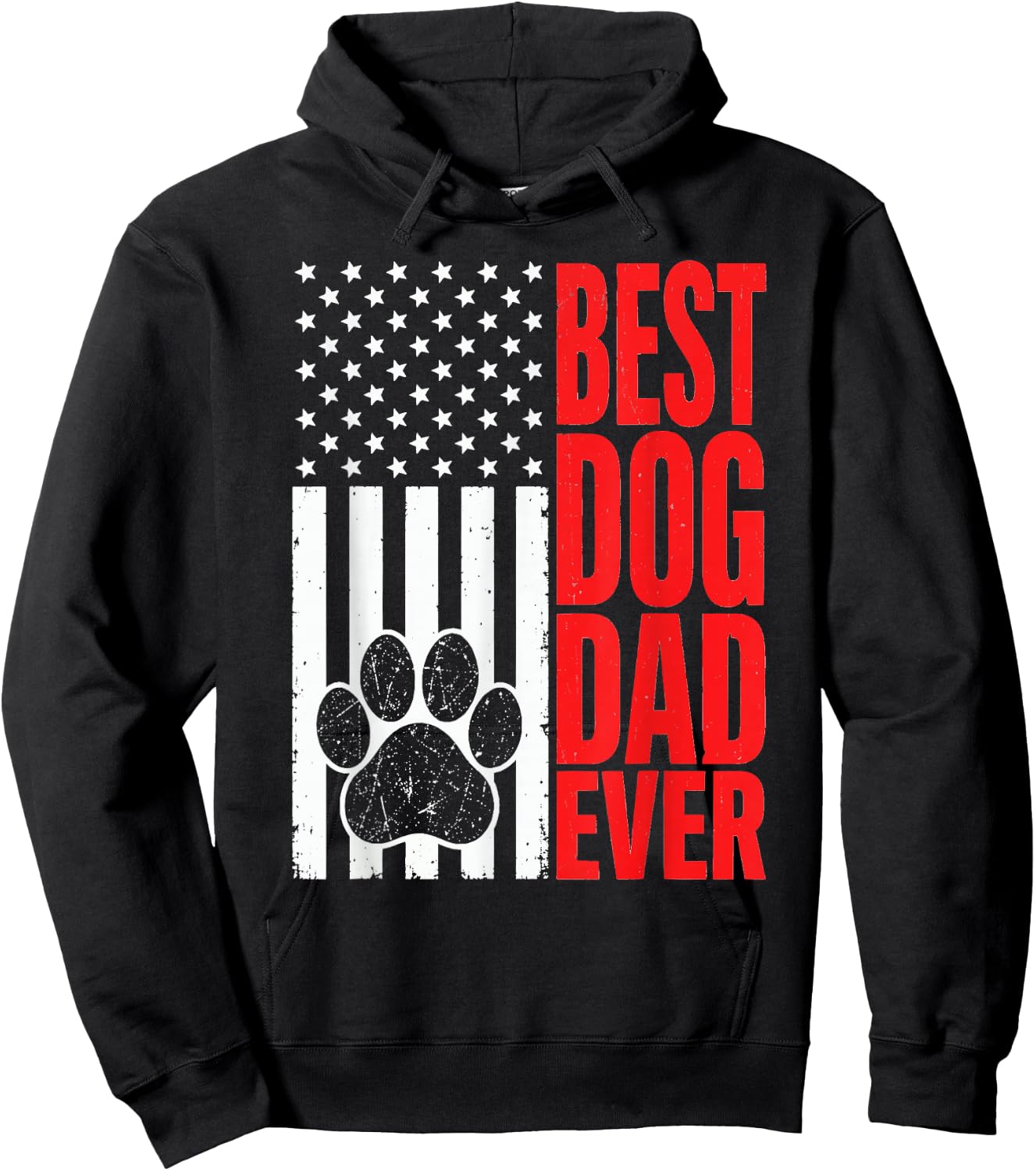 Best Dog Dad Ever Patriotic Father's Day Dog Lover Hoodie - Hoodie | Black